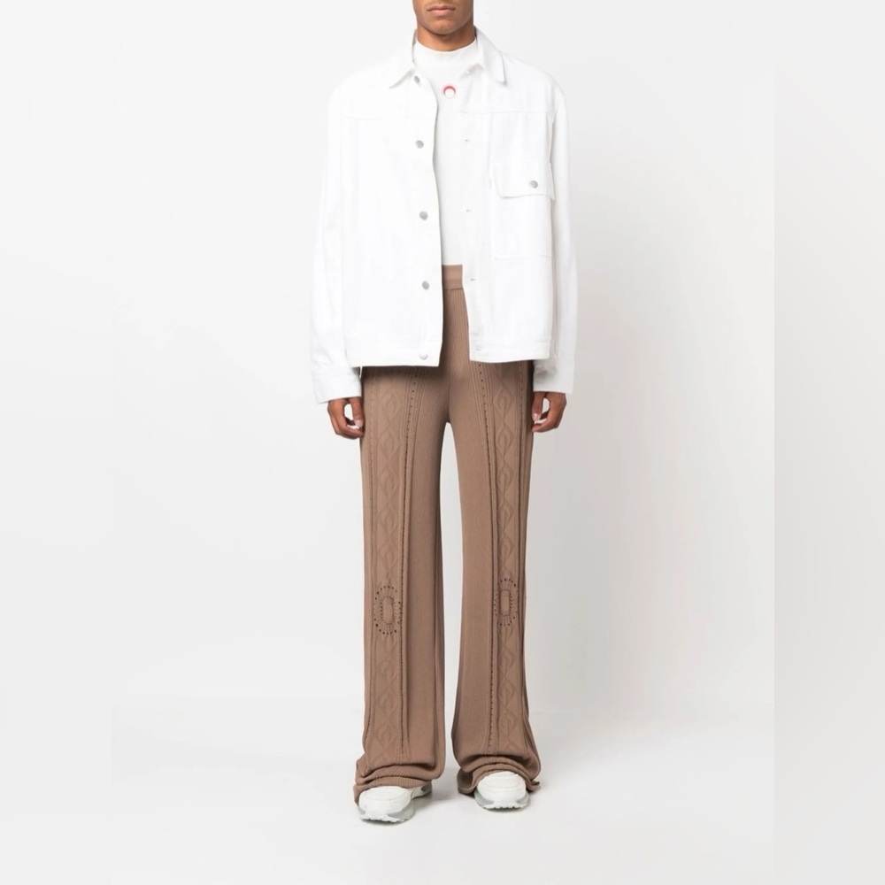 Marine Serre Neutral Pointelle Knit Trousers Beige XXL Unisex $895 NWT!